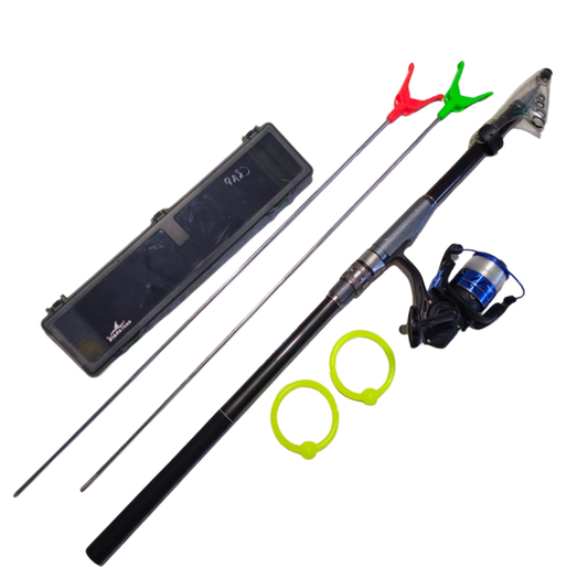 Kit Pescuit Complet 3M – Lansetă Telescopică + Mulineta + 10 Riguri Handmade + Accesorii