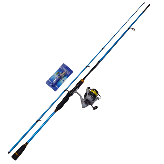 Kit Spinning Complet 2.40m – Lansetă 5-15g + Mulinetă + Fir + Foarfecă