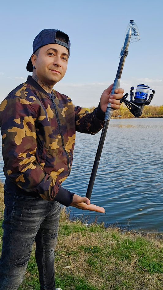 Kit Pescuit Complet 3M – Lansetă Telescopică + Mulineta + 10 Riguri Handmade + Accesorii
